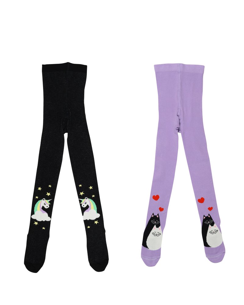 WAUW CAPOW BUBBLEGUM SUGAR SPICE 2 PACK - Strømpebukser - black/purple