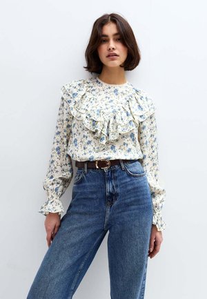 FLORAL PRINT FRILL - Blouse - white pattern
