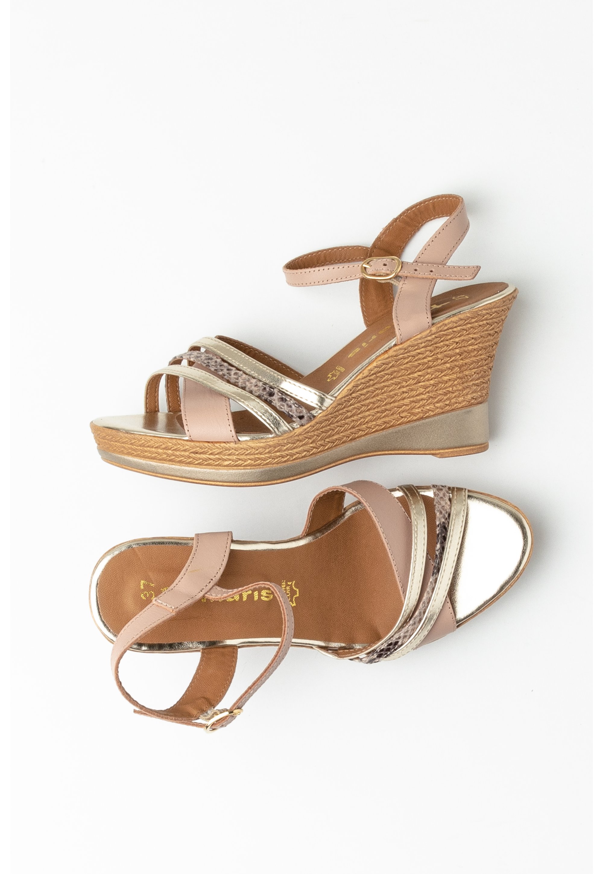 Gold Tamaris Sandaal Tamaris Sandalen Met Sleehak Gold/goudkleurig