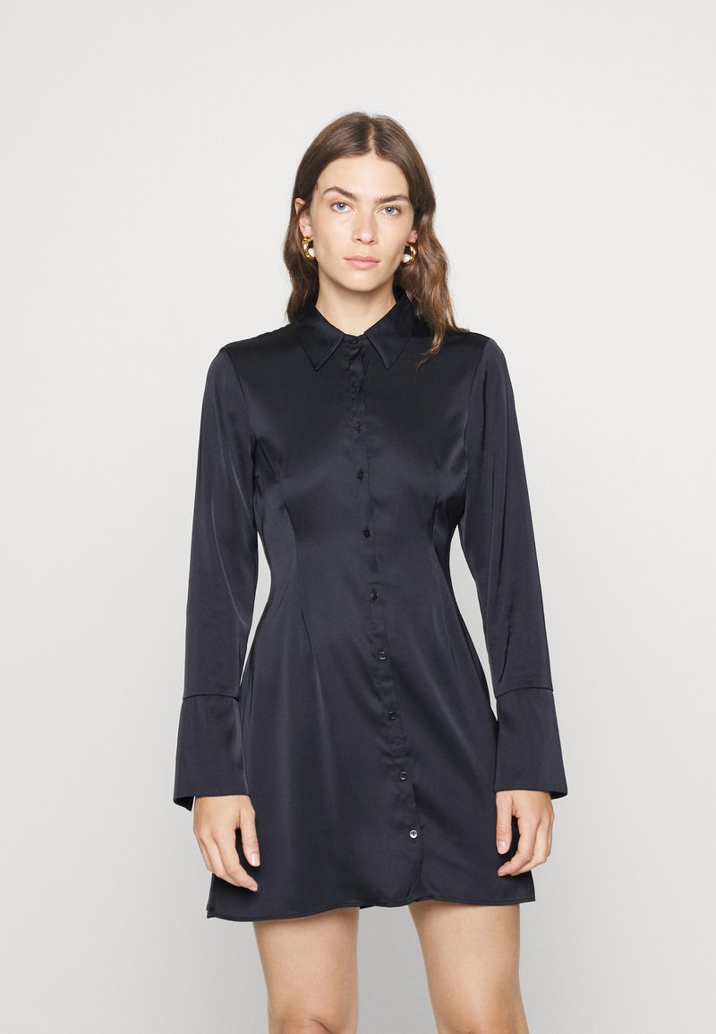 Abercrombie & Fitch FRONT SHEER MIDI Shirt dress black Zalando.ie