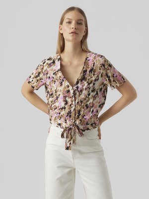 Vero Moda VMEASY SHIRT TIE - Blouse - beige