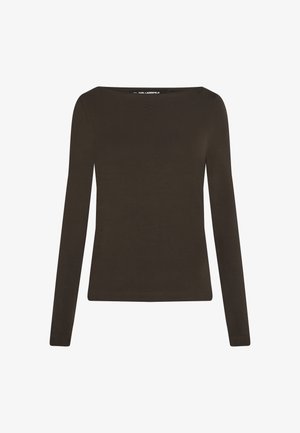 Dolgi rokav v temno olivno zeleni barvi, izdelan iz mehkega blaga. Ima čolnasto izrez in prilegajočo silhueto. Brez vidnih vzorcev ali okrasnih elementov.