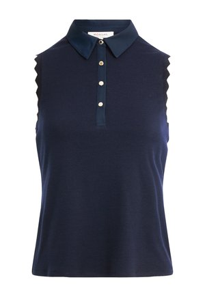Morgan, MORGAN MORGAN SLEEVELESS TOP WITH A LAPEL COLLAR - Polo shirt - bleu marine