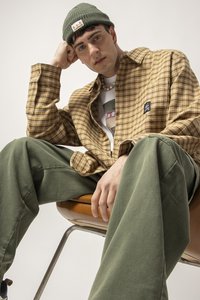 Kaotiko HELSINKI CHECKED SHIRT UNISEX - Blúzka so zapínaním na gombíky - ochre
