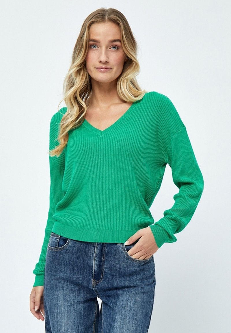 Desires DEGEISHA RIB V-PULLOVER - Pulover - simply green