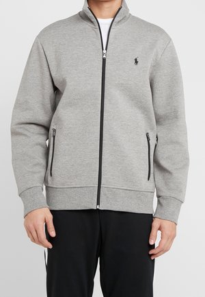 Felpa con zip - mottled grey