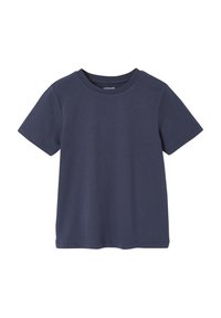 Navy blue short-sleeve t-shirt made of soft cotton. Crew neck design with a smooth texture and no visible patterns or accents.