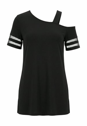 Angel of Style, T-SHIRT, A-LINE, SHOULDER CUT-OUT, SHORT SLEEVE WITH MESH - Triko s potiskem - black