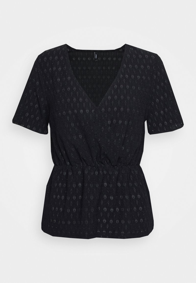 ONLY ONLROSALINE WRAP - Μπλουζάκι με στάμπα - black