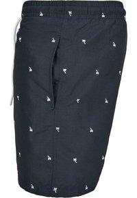 Urban Classics EMBROIDERY - Fürdőnadrág - palmtree midnighnavy/white