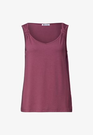 Street One, TOP MIT V-NECK UND KNOTENDETAIL - Top - dark clouded blush