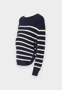 MATERNITY NURSING JUMPER WITH SIDE BUTTONS - Πουλόβερ - off white/dark blue