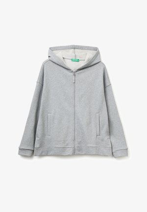 Grijze zip-up hoodie met een zachte binnenkant, voorzakken en een capuchon met trekkoord. Gemaakt van een katoenmix, met ribgebreide manchetten en zoom.