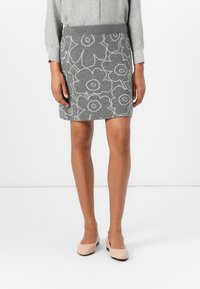 Marimekko VAPAUS PIIRTO UNIKKO - Miniszoknya - dark grey/off white