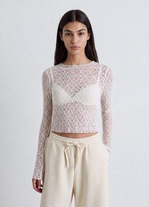 Calliope, T-SHIRT PIZZO - Camicetta - bianco lana