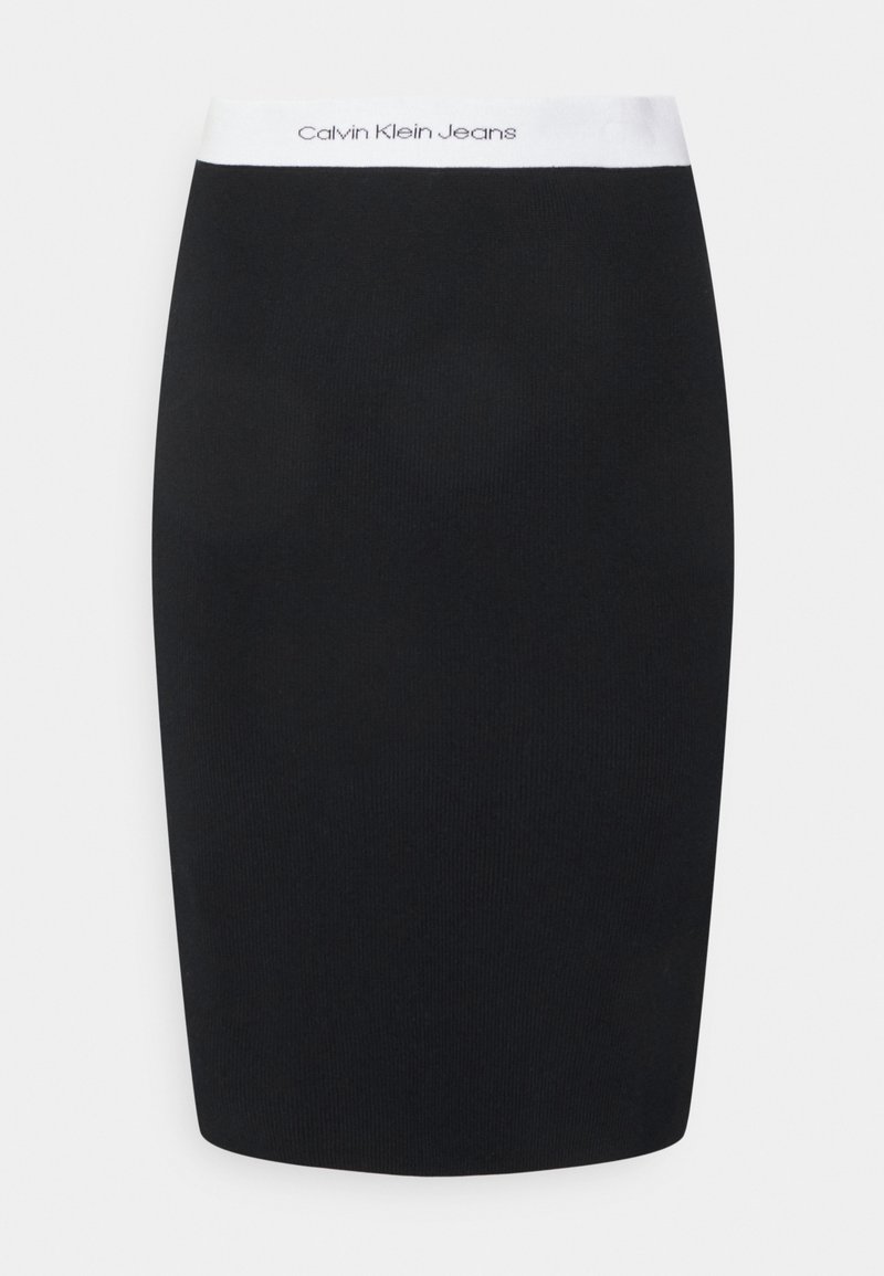 Calvin Klein Jeans CONTRAST WAISTBAND SKIRT - Minissaia - black