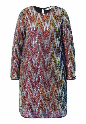 Studio Untold, SEQUINED LONG SLEEVE ZIGZAG DRESS - Vestito elegante - indigo
