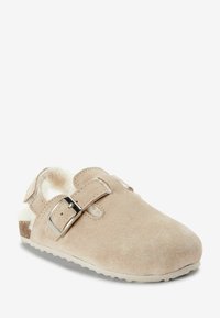 Next LEATHER CORKBED MULE SLIPPERS - Pantofle - beige natural