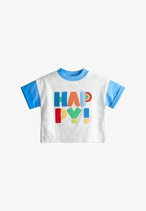 JoJo Maman Bébé, REGULAR FIT - VARSITY BADGE GRAPHIC - Tričko s potlačou - grey happy