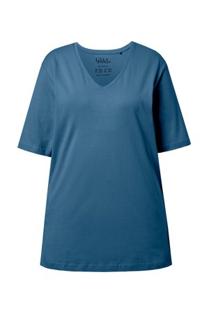 Ulla Popken, V-AUSSCHNITT, HALBARM - Basic T-shirt - denimblau