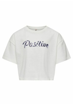 ONLY GIRLS KOGOLIVIA LOOSESEQUINS - T-Shirt print - cloud dancer