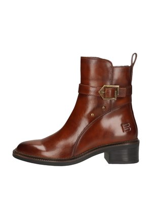 Cowboy/biker ankle boot - cognac
