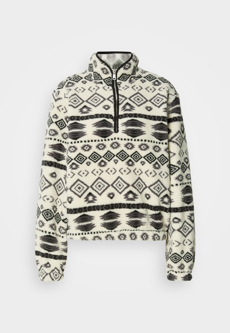 ONLY Tall ONLNEW DALLAS HIGHNECK ZIP - Fleece jumper - birch/dark grey ...