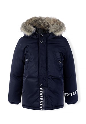 PARKA WITH FUR TRIM HOOD - Vinterfrakke - navy red