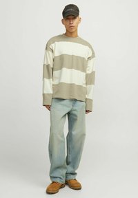 Jack & Jones JORBUSHWICK BLOCK CREW NECK - Sudadera - silver sage
