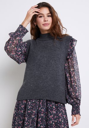 ONLELIEEN HIGHNECK VEST - Svetr - dark grey melange