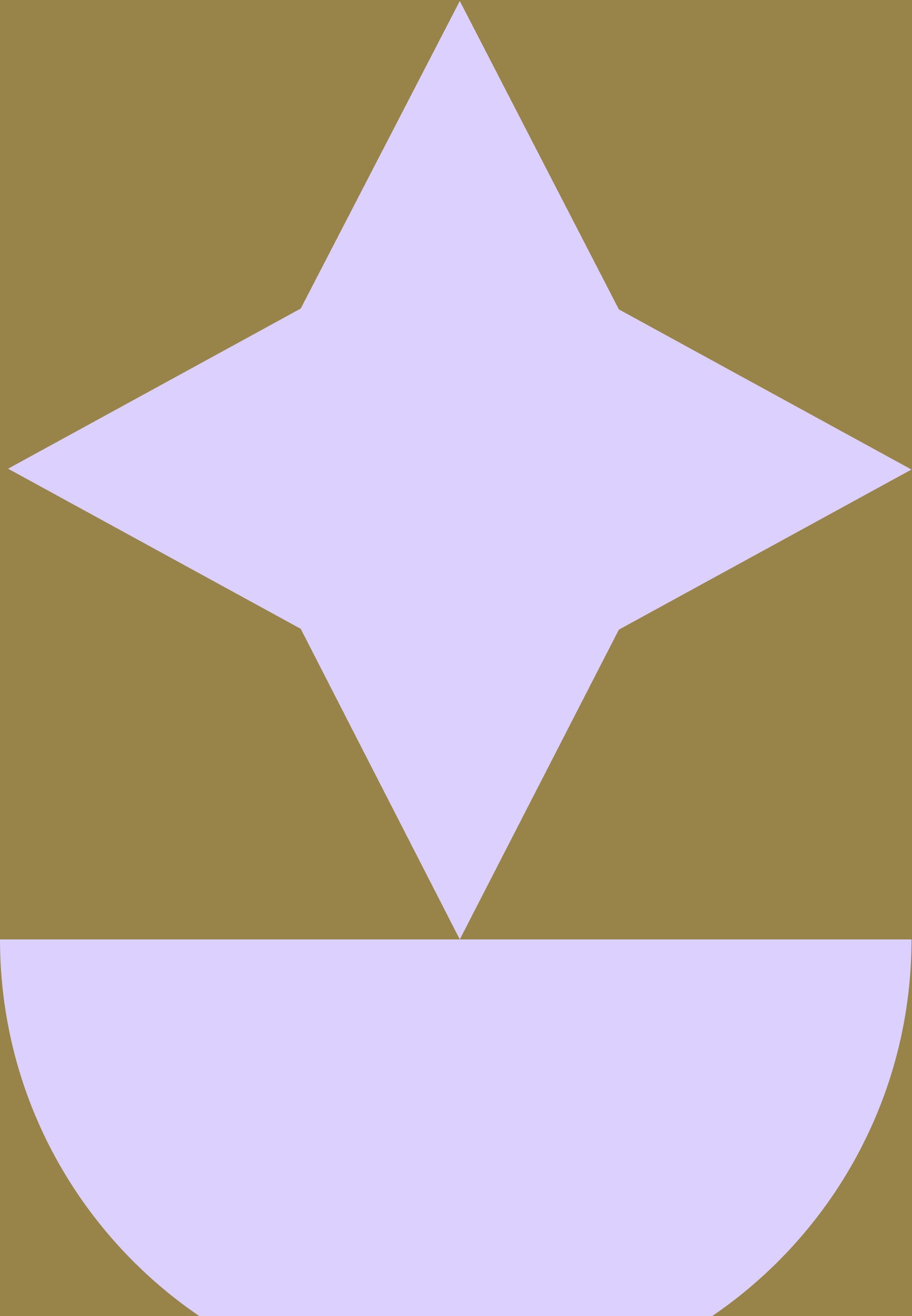 Lilla stjerneform på en bronsefarget bakgrunn, med en buet nedre del. Jevn tekstur, enkelt design, som fremhever geometriske former.