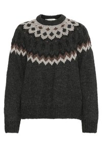 Jersey de punto - dark grey fair isle