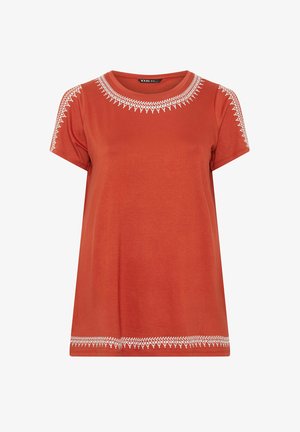 Yours Clothing, PLUS SIZE CASUAL TOPS - T-shirts print - burnt orange