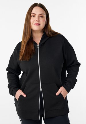 MIT REISSVERSCHLUSS UND TASCHEN - Sweatjakke - black
