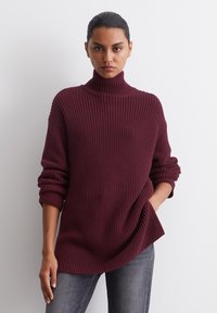 Marc O'Polo LONGSLEEVE STAND UP COLLAR - Strickpullover - deep ruby