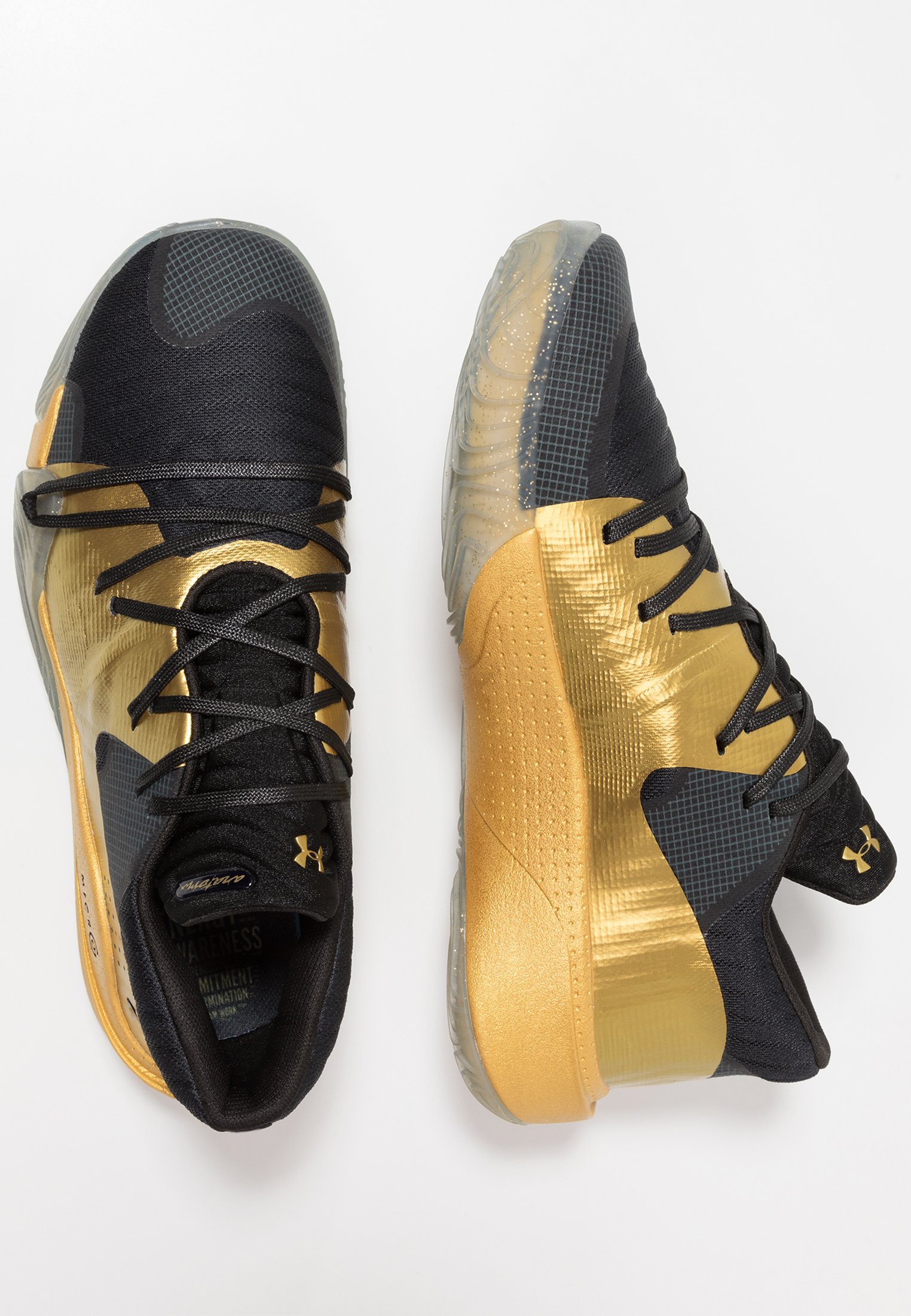 black and gold under armour shoes