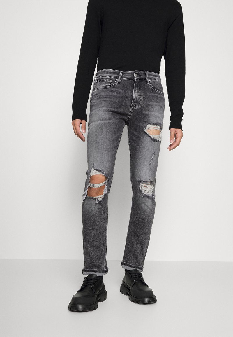 Calvin Klein Jeans SKINNY - Calças de ganga de corte skinny - denim black