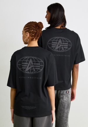 WORLD LOGO UNISEX - Printtipaita - black