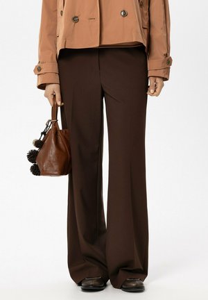Luisa Cerano, LUISA CERANO WIDELEG-PANTS MIT BUNDFALTEN - Stoffhose - marone