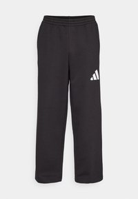 ESSENTIALS WIDE LEG THREE BAR - Pantalon de survêtement - black/white