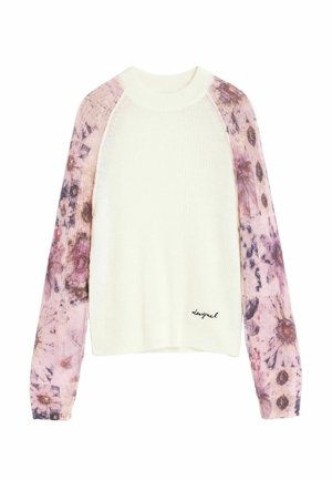 Desigual, SWEATER PRINTED SLEEVES - Pullover - white