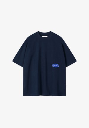 Another Cotton Lab, MILES & MOMENTS T-SHIRT - Camiseta estampada - navy blue