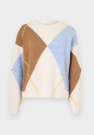 Noisy May NMARMIE ARGYLE - Trui - cloud dancer/multi coloured