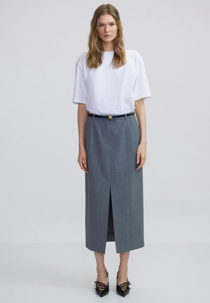 Ipekyol SLIT MIDI - Kokerrok - grey