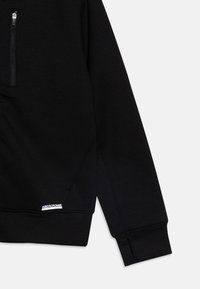 Zwarte sweatshirt met een ritssluiting bij de mock neck, geribde manchetten en een klein logo op de zoom, gemaakt van een zachte katoenmix.