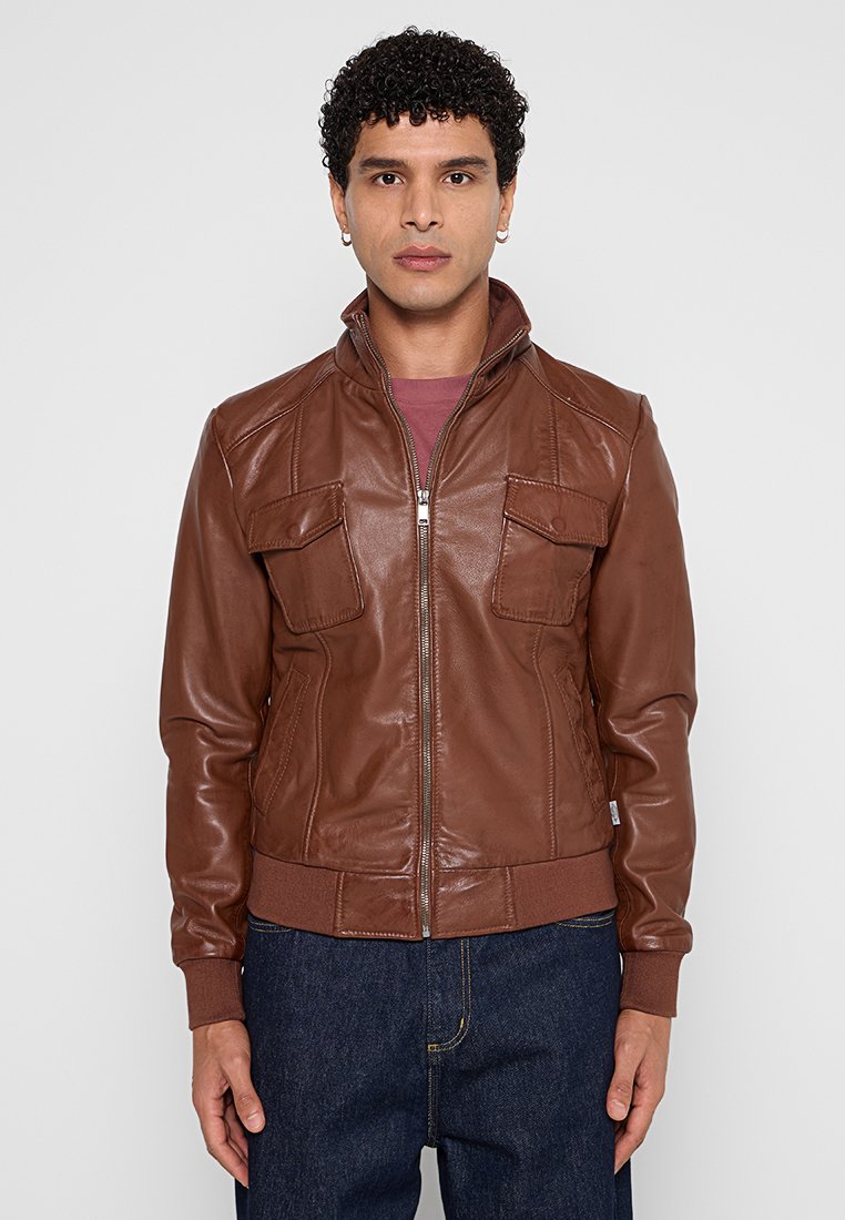 Lee Cooper Leren jas cognac