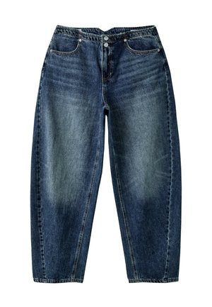 Stradivarius, ADJUSTABLE BARREL TROUSERS - Jean boyfriend - mottled blue