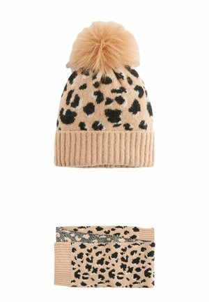 SET UNISEX - Sjaal - chocolate brown animal print