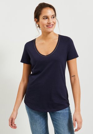COL V - T-shirt basique - marine