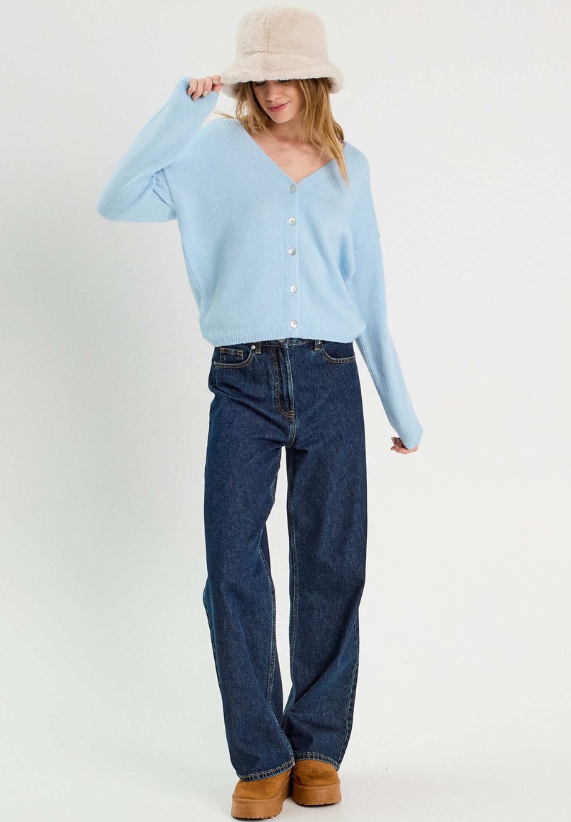 Cache Cache Strickjacke bleu ciel/neonblau